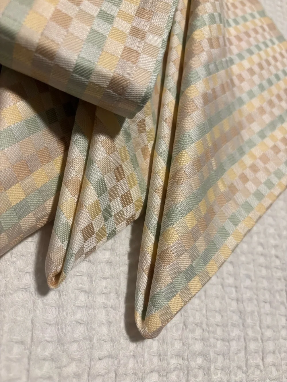 Fili d'Oro by Gastaldi Set of 8 Cotton Pastel Checkered Jacquard Napkins 20X20